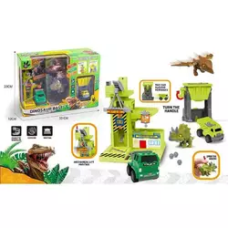 Набір машин XZ 1062 (24/2) інерція, механічний підіймач, фігурки динозаврів, машинки, в коробці Набір машин XZ 1062 (24/2) інерція, механічний підіймач, фігурки динозаврів, машинки, в коробці