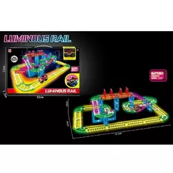 Трек 888-134 (24) 58 елементів, люмінесцентний, машинка на батарейці, підсвічування, в коробці Трек 888-134 (24) 58 елементів, люмінесцентний, машинка на батарейці, підсвічування, в коробці