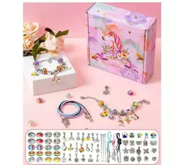 Набір прикрас DLS 1106 (100) "Веселковий бокс", основи для браслетів, намистини, підвіски, в коробці Набір прикрас DLS 1106 (100) "Веселковий бокс", основи для браслетів, намистини, підвіски, в коробці