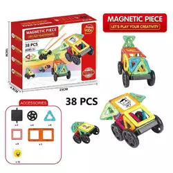 Магнітний конструктор 2266-30 (72) 38 деталей, наліпки, в коробці Магнітний конструктор 2266-30 (72) 38 деталей, наліпки, в коробці