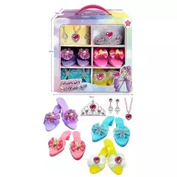 Набір прикрас JY 1210 (24/2) взуття з декором, корона, підвіска, кулон, сережки, в коробці Набір прикрас JY 1210 (24/2) взуття з декором, корона, підвіска, кулон, сережки, в коробці