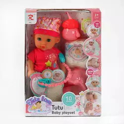 Пупс 9565 (24) "Tutu Baby playset", музичний чіп, характерні звуки та фрази, заплющує очі, аксесуари, в коробці Пупс 9565 (24) "Tutu Baby playset", музичний чіп, характерні звуки та фрази, заплющує очі, аксесуари, в коробці