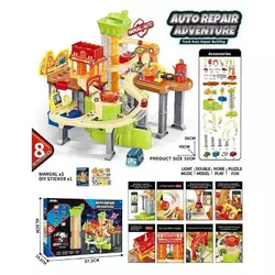 Трек JP 588-6 (8) мелодія, підсвічування, 8 машинок, автоматичний підіймач, автомийка, в коробці Трек JP 588-6 (8) мелодія, підсвічування, 8 машинок, автоматичний підіймач, автомийка, в коробці