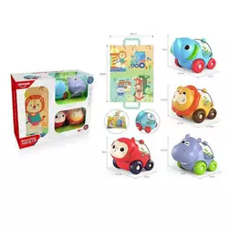 Набір машин HE 8069 (24/2) 4 машини-тварини, килимок-сумка, брязкання, в коробці Набір машин HE 8069 (24/2) 4 машини-тварини, килимок-сумка, брязкання, в коробці