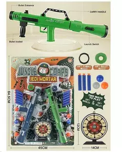 Гранатомет PT 019 (36/2) мішень, кульки, м’які патрони на присосці, на листі Гранатомет PT 019 (36/2) мішень, кульки, м’які патрони на присосці, на листі