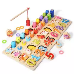 Логічна дерев’яна дошка С 74628 (18) назви англ. мовою, магнітна риболовля, вкладиші, цифри, тваринки, кольорові кільця, сортер, в коробці Логічна дерев’яна дошка С 74628 (18) назви англ. мовою, магнітна риболовля, вкладиші, цифри, тваринки, кольорові кільця, сортер, в коробці