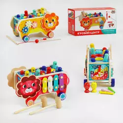 гр Ігровий центр 55202 (24) "4FUN Game Club Wood", "Лев", дерев’яний, ксилофон, магнітна риболовля, стукалка, шестерні, годинник, у коробці гр Ігровий центр 55202 (24) "4FUN Game Club Wood", "Лев", дерев’яний, ксилофон, магнітна риболовля, стукалка, шестерні, годинник, у коробці