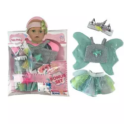 Одяг для пупса YLC 43 A (96) топ з крильцями, спідничка, підгузок, пустушка, пов`язка, в пакеті Одяг для пупса YLC 43 A (96) топ з крильцями, спідничка, підгузок, пустушка, пов`язка, в пакеті