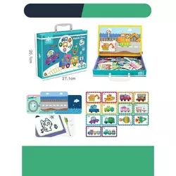 Дерев`яна магнітна дошка С 74457 (36) “Транспорт”, 14 карток із завданнями, дошка пиши-стирай, в коробці Дерев`яна магнітна дошка С 74457 (36) “Транспорт”, 14 карток із завданнями, дошка пиши-стирай, в коробці