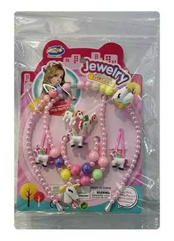 Набір прикрас A 6-15 (360/2) намисто, обруч, 2 заколки, каблучка, пара сережок, браслет, в пакеті Набір прикрас A 6-15 (360/2) намисто, обруч, 2 заколки, каблучка, пара сережок, браслет, в пакеті