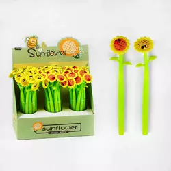 Ручка C 60783 (30/3) ЦІНА ЗА 48 ШТУК В БЛОЦІ, "Соняшник", гелева, синя паста Ручка C 60783 (30/3) ЦІНА ЗА 48 ШТУК В БЛОЦІ, "Соняшник", гелева, синя паста