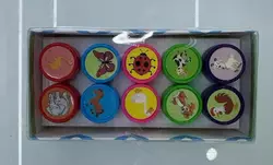 Набір печаток C 71055 (420) "Тварини", розмір: 2.5х3 см, 10 штук в упаковці, в коробці Набір печаток C 71055 (420) "Тварини", розмір: 2.5х3 см, 10 штук в упаковці, в коробці