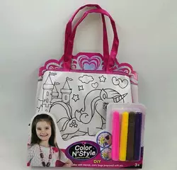 Сумка-розмальовка 613-2 (144/2) текстильна, 4 мініфломастери, застібається на блискавку, на листі Сумка-розмальовка 613-2 (144/2) текстильна, 4 мініфломастери, застібається на блискавку, на листі