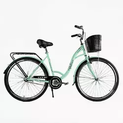 Велосипед міський Corso «FORTUNA» 28`` FR-28403 + КОШИК (1) одношвидкісний, сталева рама 20``, корзина, багажник Велосипед міський Corso «FORTUNA» 28`` FR-28403 + КОШИК (1) одношвидкісний, сталева рама 20``, корзина, багажник