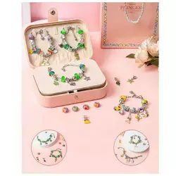 Набір прикрас DLS 1131 (48) 12 основ браслетів, шарми, шкатулка, в коробці Набір прикрас DLS 1131 (48) 12 основ браслетів, шарми, шкатулка, в коробці