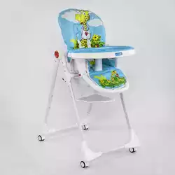Детский стульчик для кормления JOY К-61735 (1) "Жираф" цвет голубой, в коробке