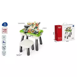 Ігровий столик з мозаїкою SY 007 (8) 112 деталей, стіл 50х33х39.5 см, стільчик, електричний шуруповерт, викрутка, валізка, в коробці Ігровий столик з мозаїкою SY 007 (8) 112 деталей, стіл 50х33х39.5 см, стільчик, електричний шуруповерт, викрутка, валізка, в коробці