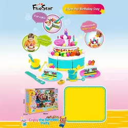 Тортик на липучках 35970 (10/2) смаколики, прикраси, посуд, свічка та запальничка підсвічуються, в коробці Тортик на липучках 35970 (10/2) смаколики, прикраси, посуд, свічка та запальничка підсвічуються, в коробці