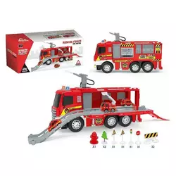 Трек 672 (24) “Пожежна машина”, пісні, мелодії, звуки, підсвічування, 4 металопластикові машинки, інерція, гумові шини, в коробці Трек 672 (24) “Пожежна машина”, пісні, мелодії, звуки, підсвічування, 4 металопластикові машинки, інерція, гумові шини, в коробці