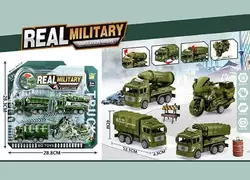 Набір спецтехніки BQ 600-48 (96/2) 4 штуки, військова, інерція, на листі Набір спецтехніки BQ 600-48 (96/2) 4 штуки, військова, інерція, на листі