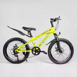 Детский спортивный велосипед 20’’ CORSO «Crank» CR-20501 (1) стальная рама, оборудование Saiguan 7 скоростей, крылья, собран на 75