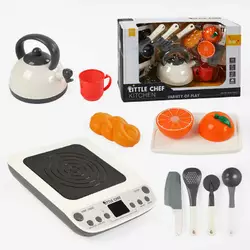 Плитка з посудкою BC 9003 (16/2) 10 елементів, підсвічування, звуки, продукти на липучках, у коробці Плитка з посудкою BC 9003 (16/2) 10 елементів, підсвічування, звуки, продукти на липучках, у коробці