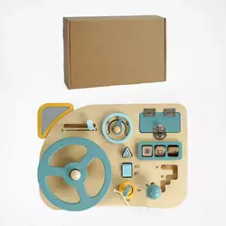 Бізіборд дерев`яний C 64852 (16) імітація керування машиною, 10 елементів, в коробці Бізіборд дерев`яний C 64852 (16) імітація керування машиною, 10 елементів, в коробці