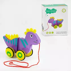 Каталка C 63987 (30) “Динозаврик”, дерев’яна, виляє хвостом, фетрові шипи, в коробці Каталка C 63987 (30) “Динозаврик”, дерев’яна, виляє хвостом, фетрові шипи, в коробці