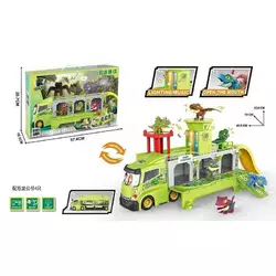 Трейлер-парковка HY 577-3 (18/2) підсвічування, мелодія, 4 динозаври, рухомі елементи, довжина трейлера 46см, гумові колеса, в коробці Трейлер-парковка HY 577-3 (18/2) підсвічування, мелодія, 4 динозаври, рухомі елементи, довжина трейлера 46см, гумові колеса, в коробці