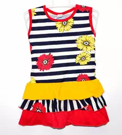 гр СФ-62 "1" /р.122/ /полоска синяя/ Сарафан для девочки гр СФ-62 "1" /р.122/ /полоска синяя/ Сарафан для девочки