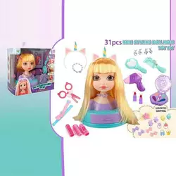 Манекен для зачісок SR 001 (18/2) косметика, перукарські інструменти, заколки, резинки, в коробці Манекен для зачісок SR 001 (18/2) косметика, перукарські інструменти, заколки, резинки, в коробці