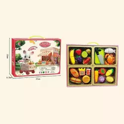 Продукти на липучці 1284 (18) 20 елементів, кухонний ніж, дошка, в коробці Продукти на липучці 1284 (18) 20 елементів, кухонний ніж, дошка, в коробці