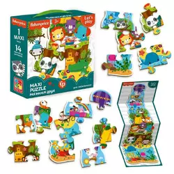 гр Maxi puzzle "Fisher Price. Мої веселі друзі" VT1711-10 укр (6) "Vladi Toys" 14 элементов, постер, в коробці гр Maxi puzzle "Fisher Price. Мої веселі друзі" VT1711-10 укр (6) "Vladi Toys" 14 элементов, постер, в коробці