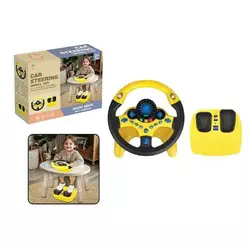 Кермо 2192 E-70 Штрих = 92422 (24) колір ЖОВТИЙ,  звукові ефекти, озвуч. англійською, мелодії, світло, педалі гальма та газу, присоски, в коробці Кермо 2192 E-70 Штрих = 92422 (24) колір ЖОВТИЙ,  звукові ефекти, озвуч. англійською, мелодії, світло, педалі гальма та газу, присоски, в коробці