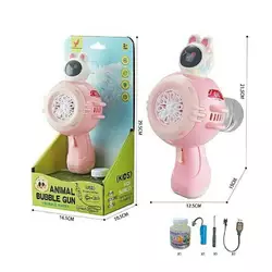 Пістолет з мильними бульбашками XH 134 (48/2) підсвічування, автоматичний принцип, акумулятор 3.7V, пляшечка з мильним розчином, в коробці Пістолет з мильними бульбашками XH 134 (48/2) підсвічування, автоматичний принцип, акумулятор 3.7V, пляшечка з мильним розчином, в коробці