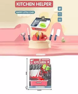 Набір посуду GJJ-H 77 Штрих=01478 (48/2) муляж мийки з краном, фрукт на липучці, ножі, дошка для нарізання, у слюді Набір посуду GJJ-H 77 Штрих=01478 (48/2) муляж мийки з краном, фрукт на липучці, ножі, дошка для нарізання, у слюді