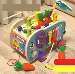 Ігровий центр C 68265 (24) дерев’яний, каталка, ксилофон, шестерні, пальчикові гра, годинник, стукалка, в коробці Ігровий центр C 68265 (24) дерев’яний, каталка, ксилофон, шестерні, пальчикові гра, годинник, стукалка, в коробці