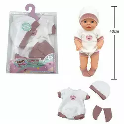 Одяг для пупса YLC 340 H (120) комбінезон, шапочка, шкарпетки, для ляльок зростом 30-35 см, у пакеті Одяг для пупса YLC 340 H (120) комбінезон, шапочка, шкарпетки, для ляльок зростом 30-35 см, у пакеті