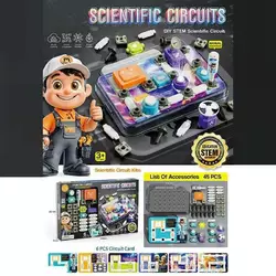 Електронний конструктор 77-54 K (24) 45 елементів, підсвічування, радар, 3 види перемикачів, 6 карток із прикладами, основа для збірки, в коробці Електронний конструктор 77-54 K (24) 45 елементів, підсвічування, радар, 3 види перемикачів, 6 карток із прикладами, основа для збірки, в коробці