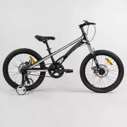 Детский магниевый велосипед 20`` CORSO «Speedline» MG-98402 (1) магниевая рама, дисковые тормоза, дополнительные колеса, собран на 75