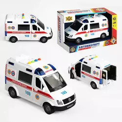 Машина "Швидка допомога" 89091 (36) "Авто Експерт", УКРАЇНСЬКЕ ОЗВУЧУВАННЯ, звук, підсвічування відчиняються двері, інерція, гумові колеса, в коробці Машина "Швидка допомога" 89091 (36) "Авто Експерт", УКРАЇНСЬКЕ ОЗВУЧУВАННЯ, звук, підсвічування відчиняються двері, інерція, гумові колеса, в коробці