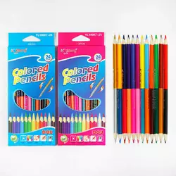 Олівці C 61921 (240) 2 види, 12 штук в упаковці, подвійні, 24 кольори, в коробці Олівці C 61921 (240) 2 види, 12 штук в упаковці, подвійні, 24 кольори, в коробці