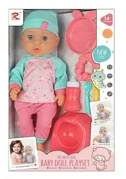 Пупс 6333 (24) висота - 35 см, закриваються очі, ходить на горщик, знімний одяг, пляшечка, виделка, ложка, тарілочка, іграшка, горщик, в коробці Пупс 6333 (24) висота - 35 см, закриваються очі, ходить на горщик, знімний одяг, пляшечка, виделка, ложка, тарілочка, іграшка, горщик, в коробці