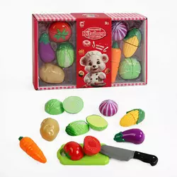 Продукти на липучці 1295 B (60/2) 10 елементів, ніж, дошка, в коробці Продукти на липучці 1295 B (60/2) 10 елементів, ніж, дошка, в коробці