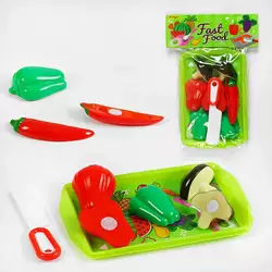 Набір овочів M 103 (360/2) на липучках, таця, ніж, у пакеті Набір овочів M 103 (360/2) на липучках, таця, ніж, у пакеті