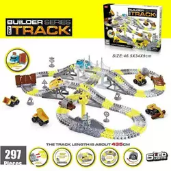 Трек 388 (24/2) 297 деталей, “Будівельна техніка”, машинка на батарейках, підсвічування, декорації, в коробці Трек 388 (24/2) 297 деталей, “Будівельна техніка”, машинка на батарейках, підсвічування, декорації, в коробці