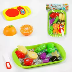 Набір фруктів M 311 (168/2) на липучках, таця, ніж, варильна поверхня, у пакеті Набір фруктів M 311 (168/2) на липучках, таця, ніж, варильна поверхня, у пакеті