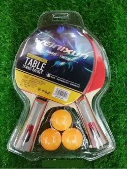 Набір ракеток для пінг-понгу C 70217 (50) "TK Sport", 2 ракетки + 3 м`ячики, в слюді Набір ракеток для пінг-понгу C 70217 (50) "TK Sport", 2 ракетки + 3 м`ячики, в слюді