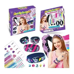 Набір браслетів 15010 (60) браслети, ремінці, каблучки, блискітки, камінці, наліпки, в коробці Набір браслетів 15010 (60) браслети, ремінці, каблучки, блискітки, камінці, наліпки, в коробці