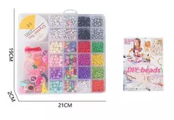 Набір бісеру H 26-12 (120/2) ліска, прикраси, ножиці, в боксі Набір бісеру H 26-12 (120/2) ліска, прикраси, ножиці, в боксі